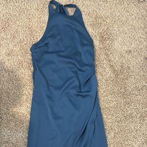 Elegant Blue Sleeveless Dress